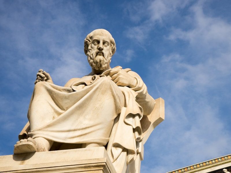 Marble statue of the ancient Greek Philosopher Plato.